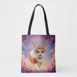 Bolso De Tela Zorro estrellado de los prados iluminados por la l