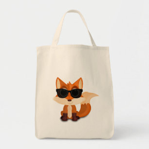 Bolso De Tela Zorro Genial con Gafas de Sol Animal de Dibujos An