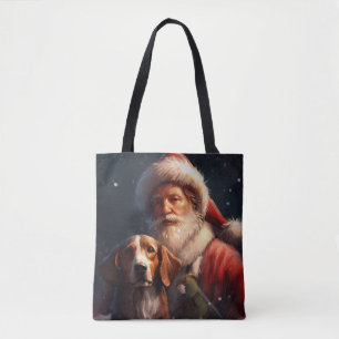Bolso De Tela Zorro Inglés Americano Santa Claus Navidad