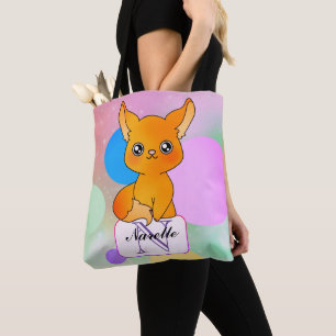Bolso De Tela Zorro místico con monograma Dreamy Pastel