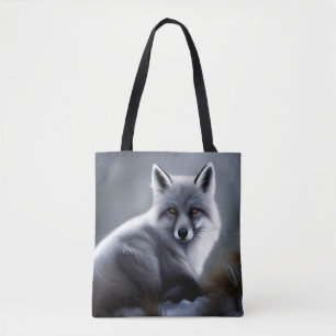 Bolso De Tela Zorro plateado asombroso