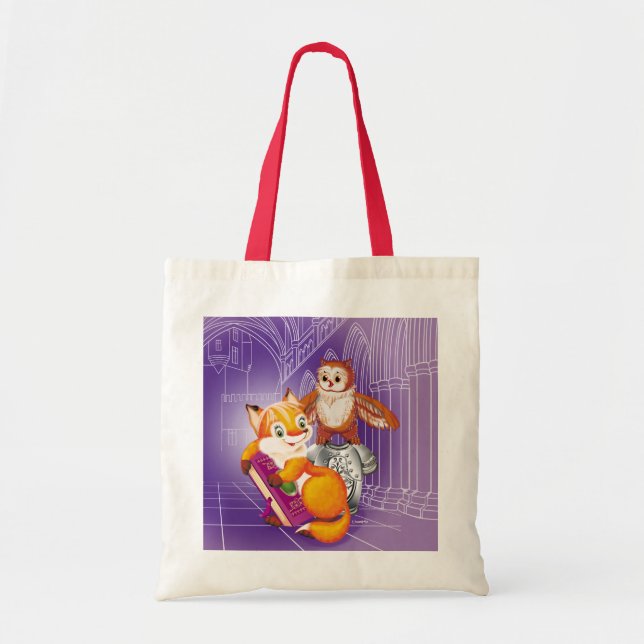 Bolso De Tela zorro y búho (Frente)