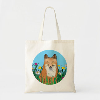 Bolso De Tela Zorro y flores