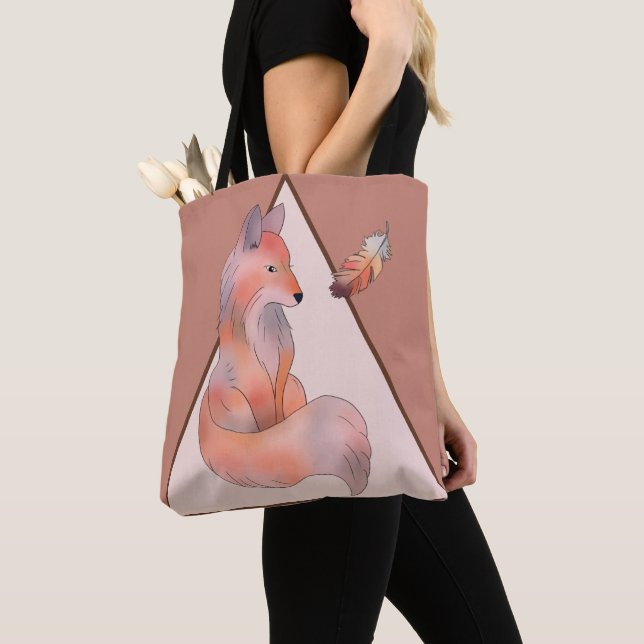 Bolso De Tela Zorro y pluma (Detalle)