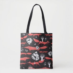 Bolso De Tela Zorros Rojos: El Fondo Oscuro No Tiene Maravilla.