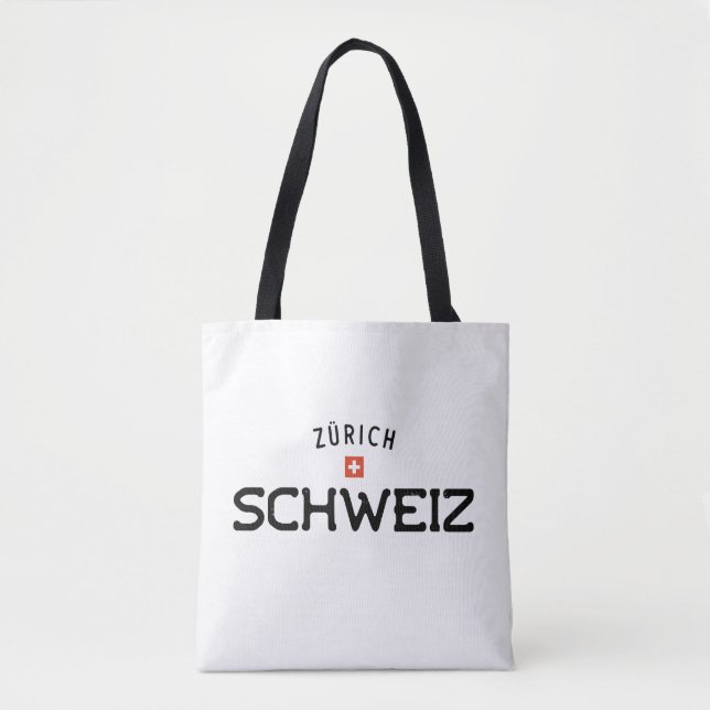 Bolso De Tela Zurich Schweiz (Suiza), con problemas (Anverso)