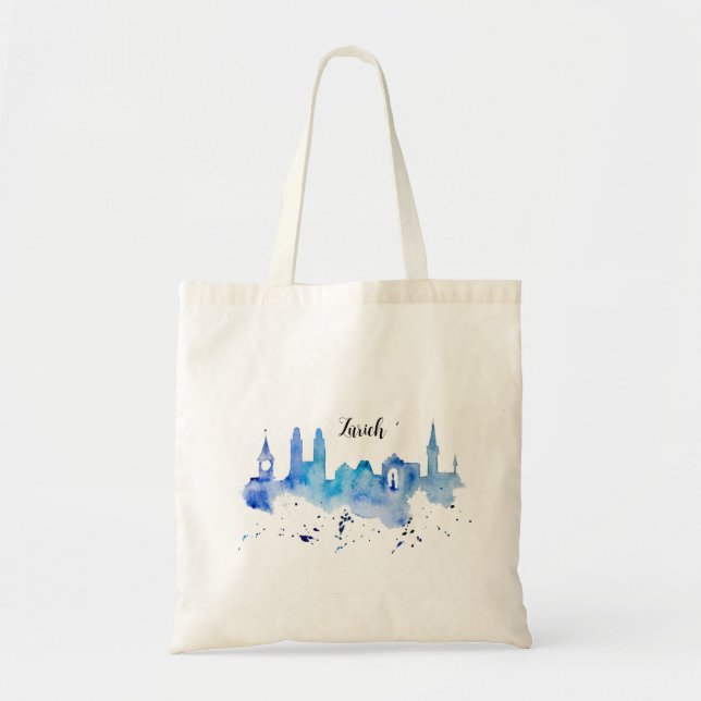 Bolso De Tela Zurich Skyline blue Tragetasche (Frente)