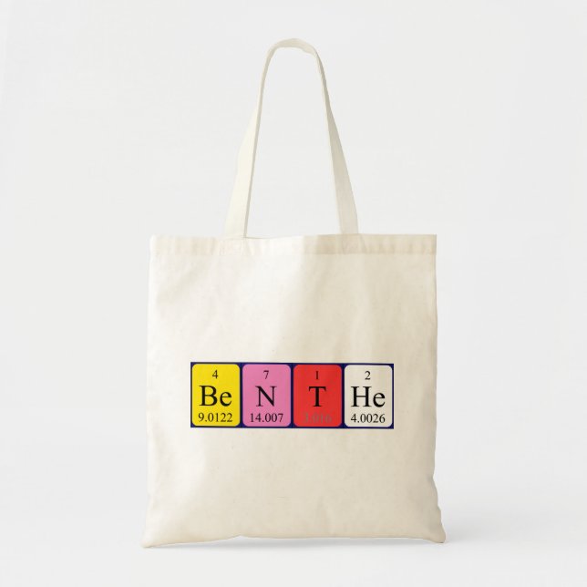 Bolso de tote con el nombre de la tabla periódica (Frente)