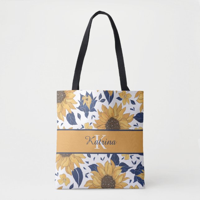 Bolso de tote de girasol monogramado (Anverso)