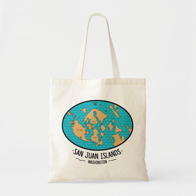 Bolso de tote de las islas de San Juan (Frente)