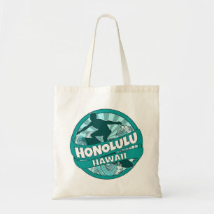 Bolso de tote del logo verde azulado honolulu Hawa