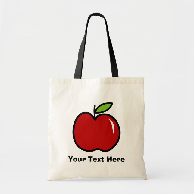 Bolso de tote del profesor con manzana roja | Pers (Frente)