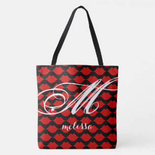 bolso de tote grande de color negro sobre impresió