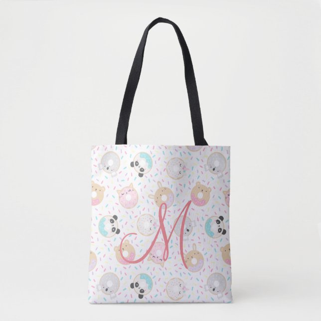 bolso de tote monograma lindo animal donuts (Anverso)
