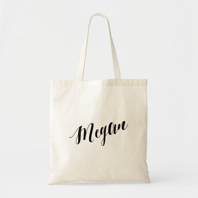 Bolso de tote personalizado de la escritura Megan (Frente)