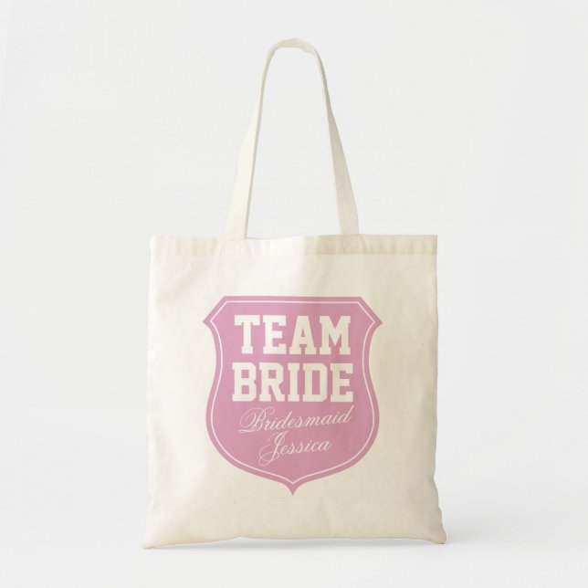 Bolso de tote Team Bride personalizado con nombre (Frente)