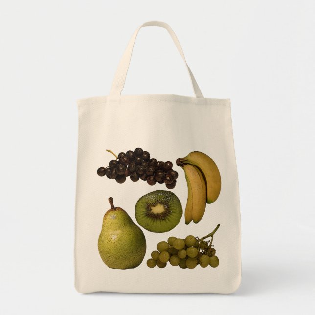 Bolso de ultramarinos de la fruta - uvas, (Frente)