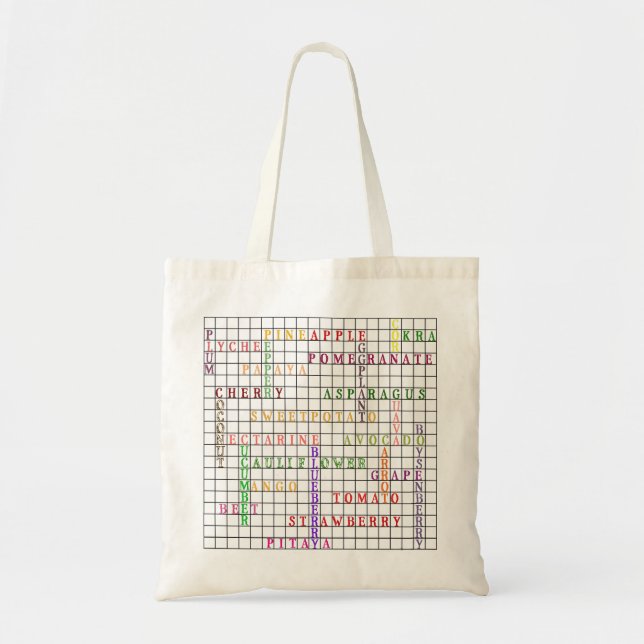 Bolso de ultramarinos del crucigrama del mercado (Frente)