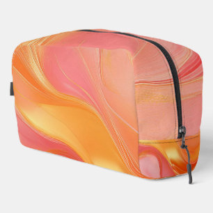 Bolso de viaje de lujo abstracto naranja rosa y do