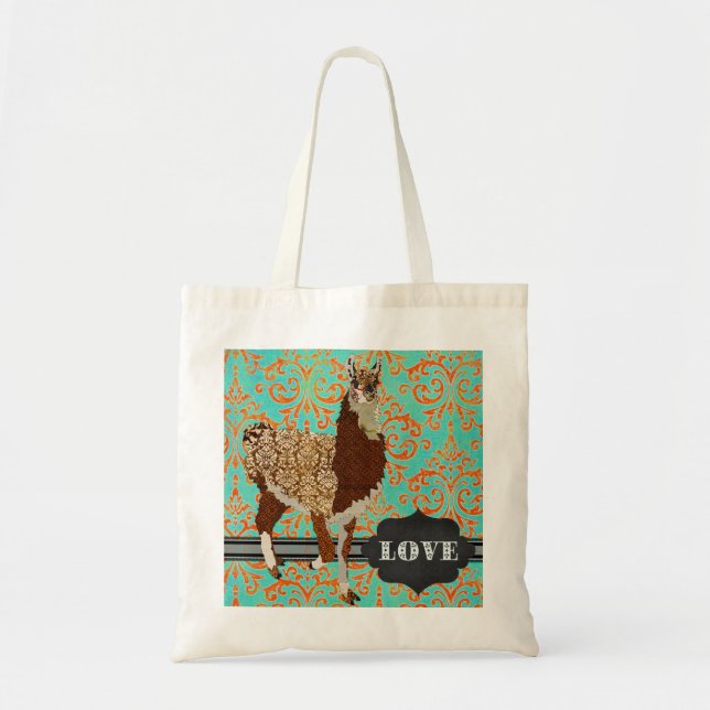 Bolso del damasco del amor de la llama (Frente)