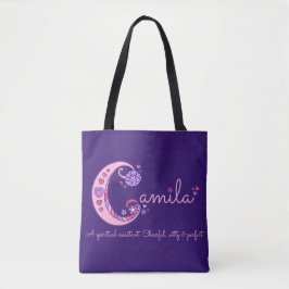 Bolso del monograma del nombre y del significado