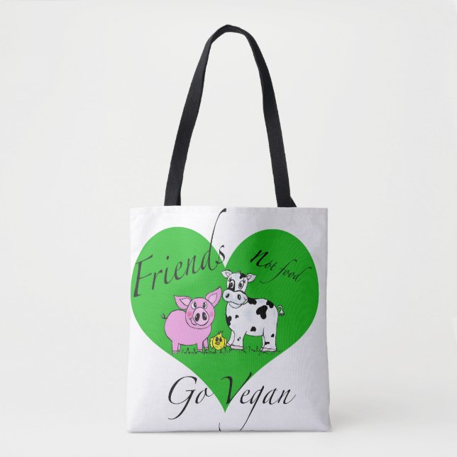 Bolso del vegano de la comida de los amigos no (Anverso)