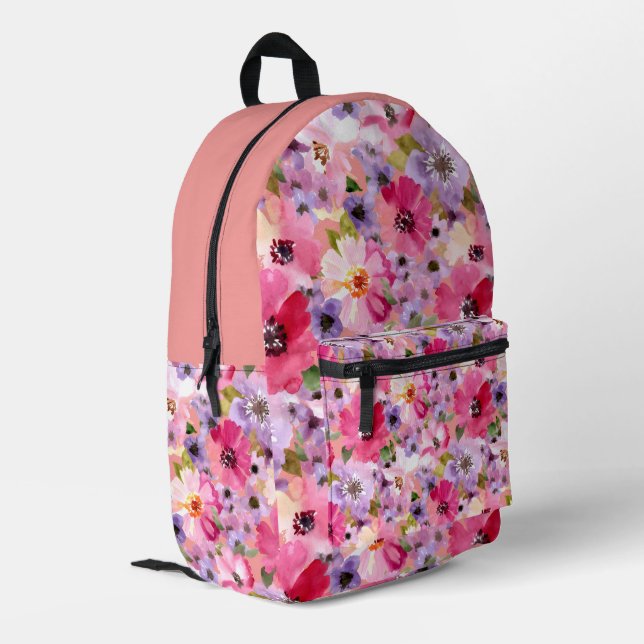 Bolso diario de flores de acuarela pastel romántic (Esquina izquierda trasera)