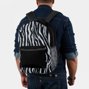 Bolso diario de impresión de cebra monocroma chic