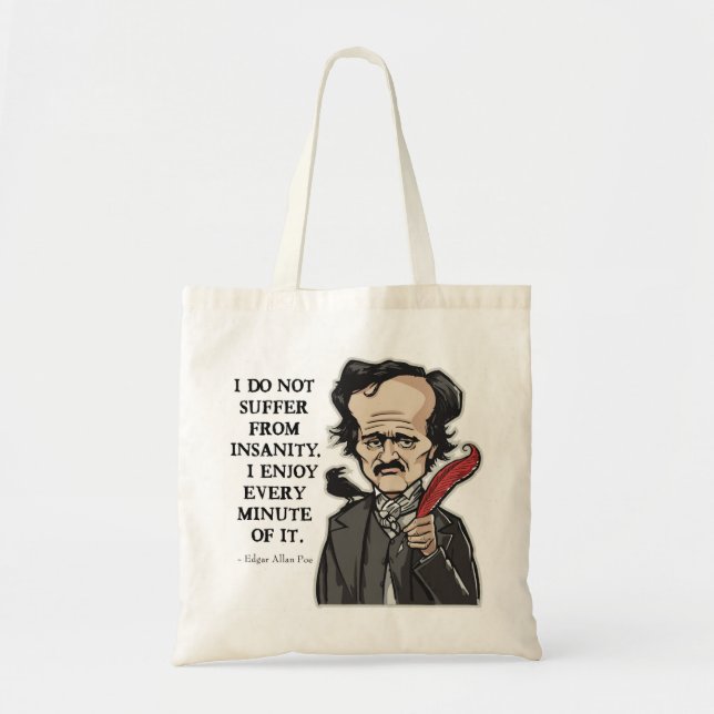 Bolso divertido de la cita de Edgar Allan Poe (Frente)