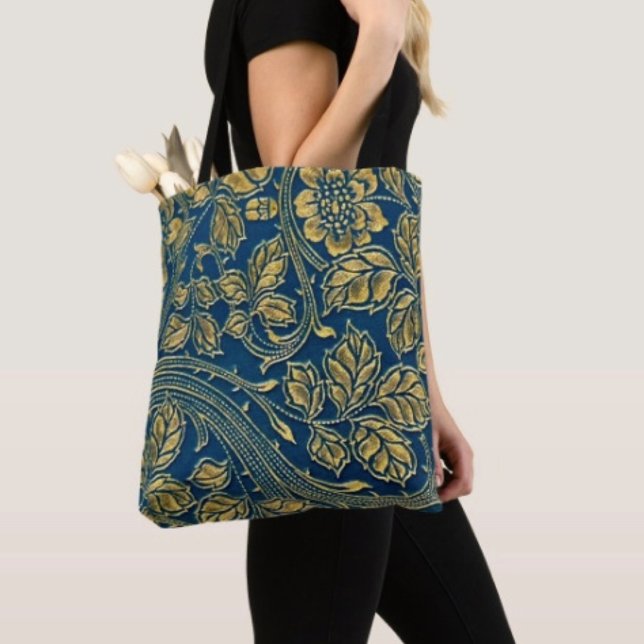 Bolso Elegancia Flor de Oro Cruzado (Golden Blossom Elegance Cross Body Bag laminated  for extra support. Made in USA. 
)