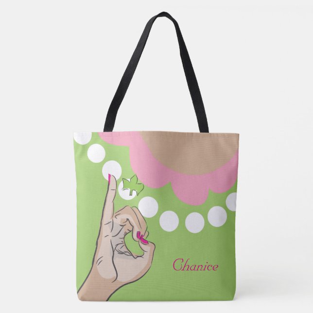 Bolso femenino del rosa y del verde (Anverso)