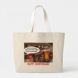 Bolso gigante. Feliz aniversario. Cerveza orangutá