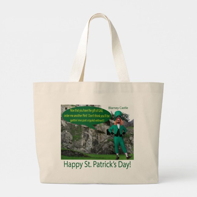 Bolso gigante. Feliz Día de San Patricio. (Reverso)
