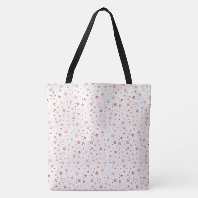 Bolso Grande de Hombro con Estrellas Doradas Rosad (Anverso)