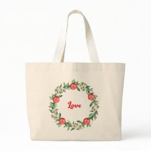 Bolso grande de tote floral rosa y granada