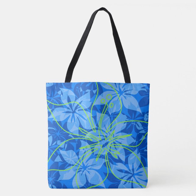 Bolso hawaiano de la playa de Camo del hibisco de (Anverso)