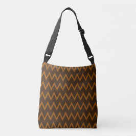Bolso marrón cruzado en zig-zag