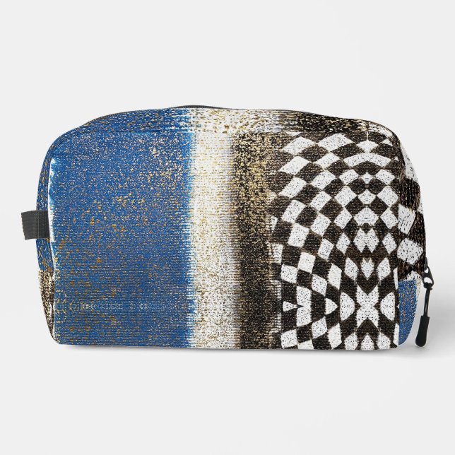 Bolso para deporte o viajes con ajedrez abstracto (Anverso)