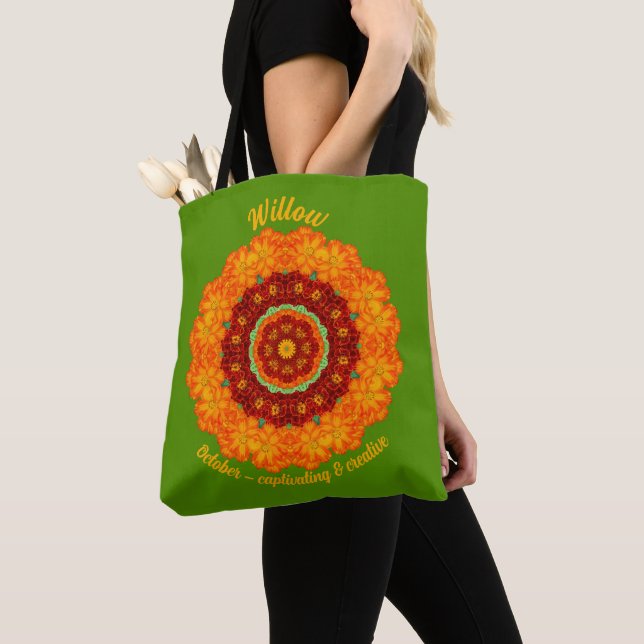 Bolso Personalizado de la Flor del Mes de Octubre (Detalle)