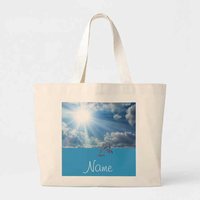 Bolso personalizado de la playa del delfín (Frente)