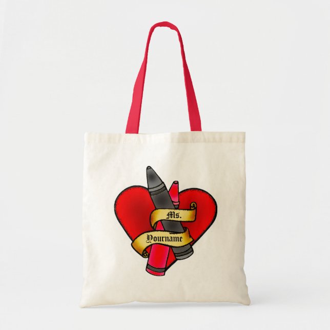 Bolso personalizado del creyón del profesor (Frente)