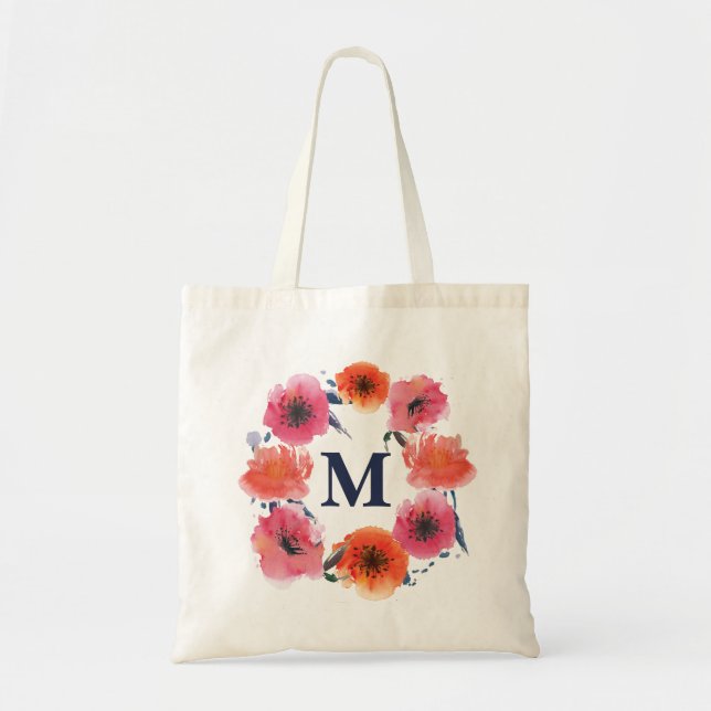 Bolso personalizado floral de la lona del (Frente)