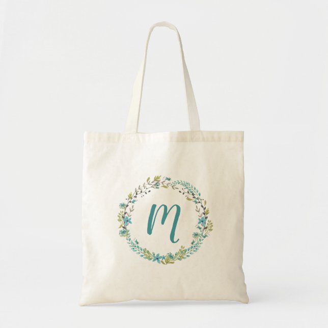 Bolso personalizado floral pintado de la lona del (Frente)