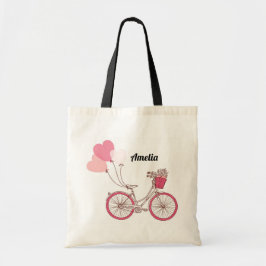 Bolso personalizado globos rosado de la bicicleta