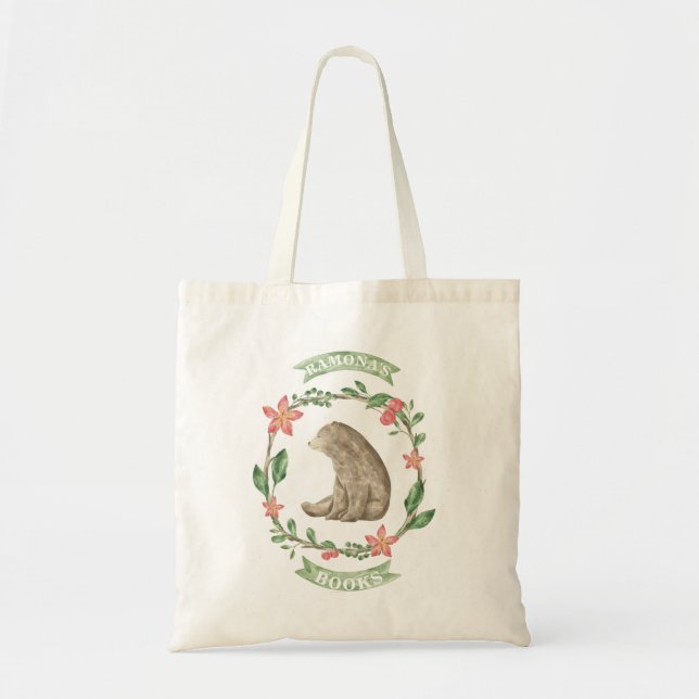 Bolso personalizado oso rústico de la biblioteca (Frente)