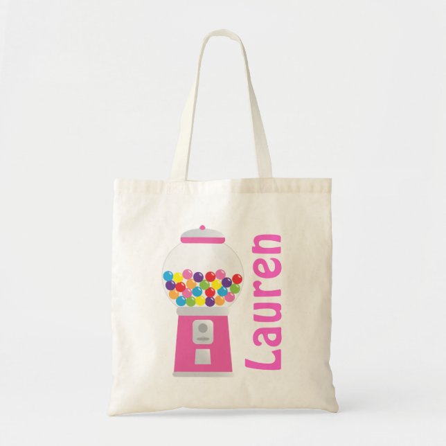 Bolso personalizado rosa de la máquina de Gumball (Frente)