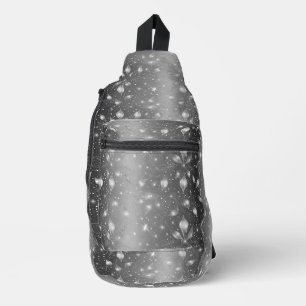 Bolso plateado brillante tipo sling