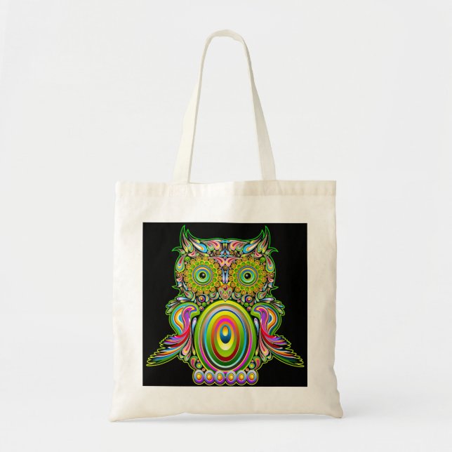 Bolso psicodélico de Popart del búho (Frente)