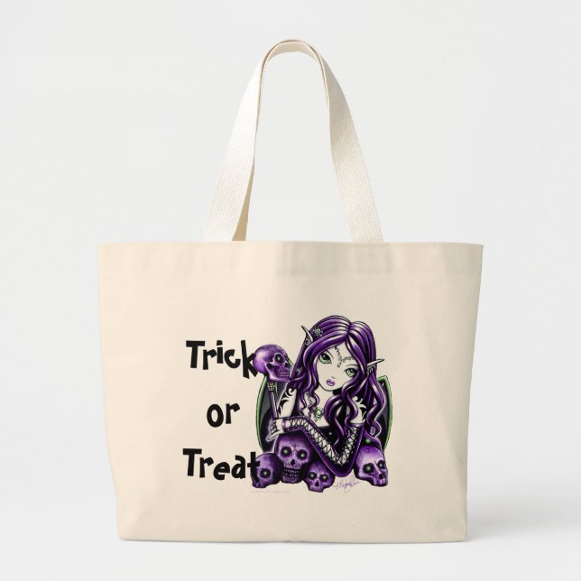 Bolso púrpura del truco o de la invitación de Fae (Frente)