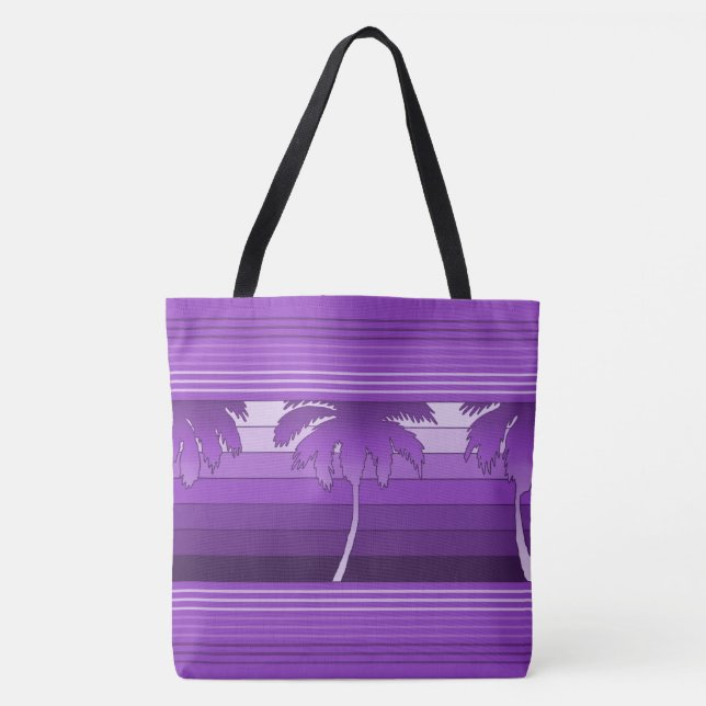 Bolso rayado de la playa de las palmas hawaianas (Anverso)